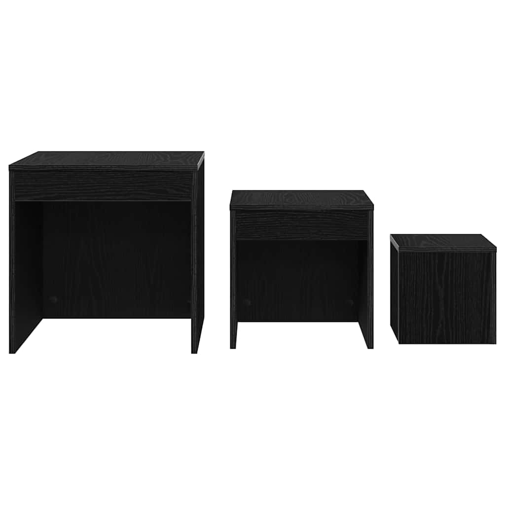 Tables basses 3 pcs Chêne noir 45 x 45 x 45 cm - XIOS