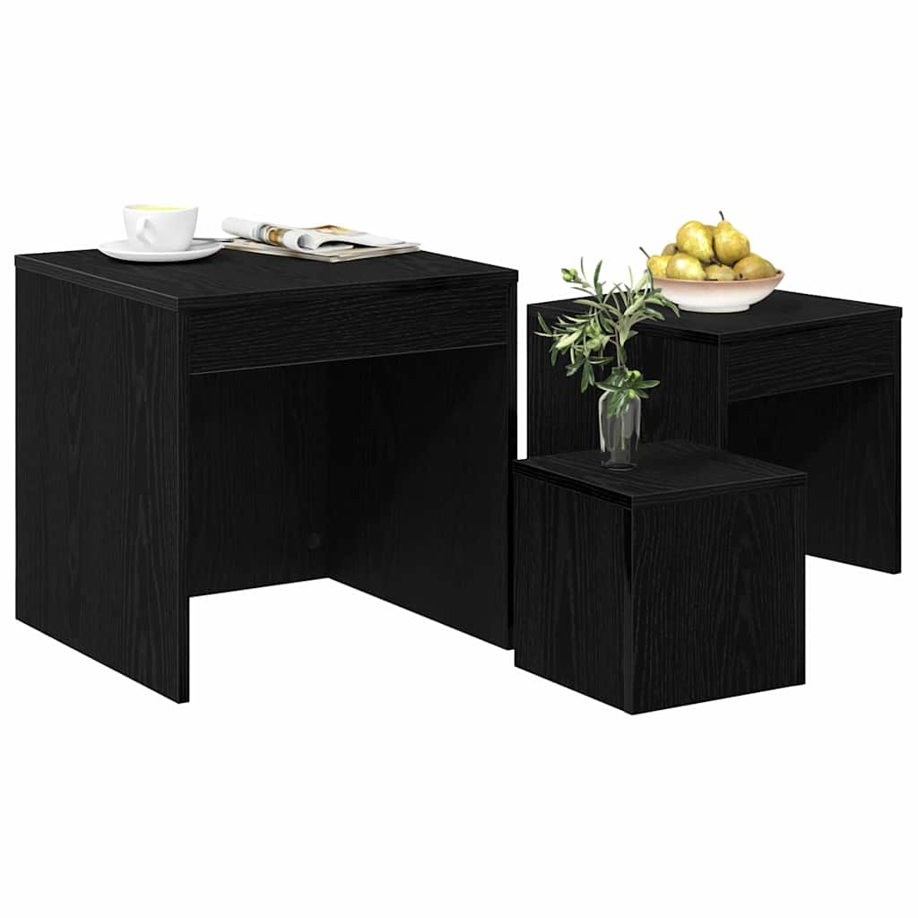 Tables basses 3 pcs Chêne noir 45 x 45 x 45 cm - XIOS