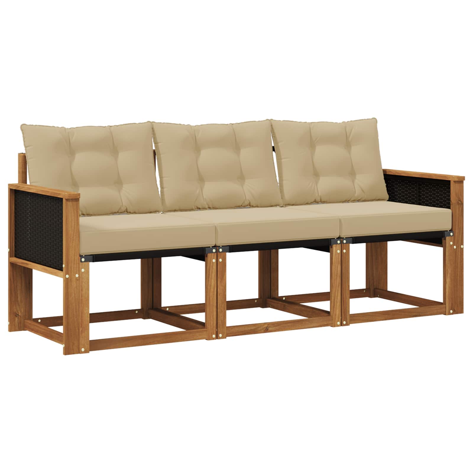 Ensemble de canapés d'extérieur 3 pcs Naturel et Beige - XIOS