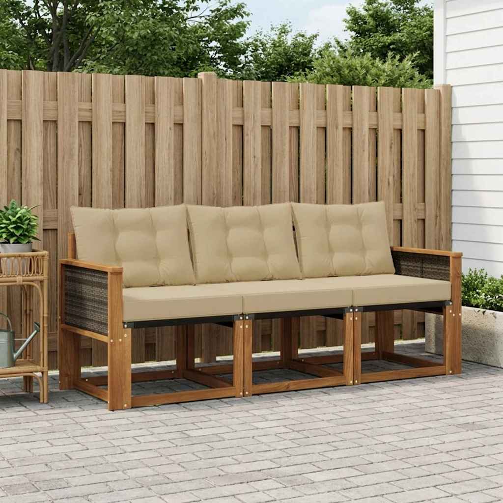 Ensemble de canapés d'extérieur 3 pcs Naturel et Beige - XIOS