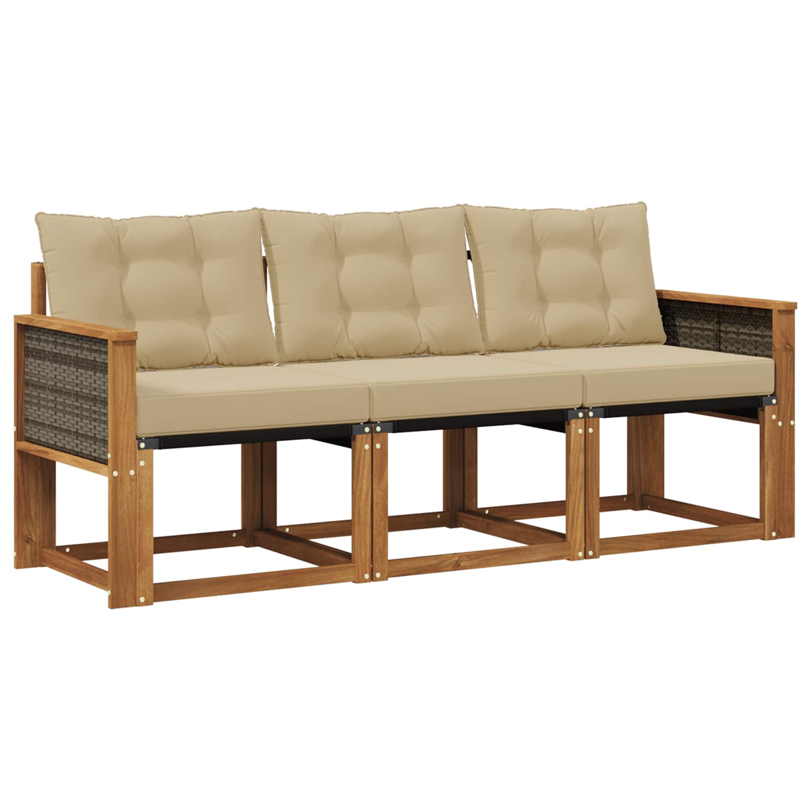 Ensemble de canapés d'extérieur 3 pcs Naturel et Beige - XIOS