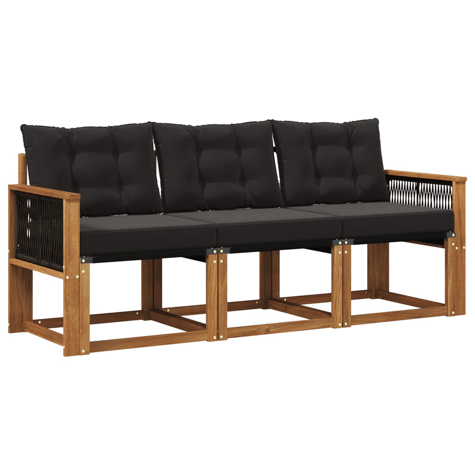 Ensemble de canapés d'extérieur 3 pcs Naturel et noir - XIOS