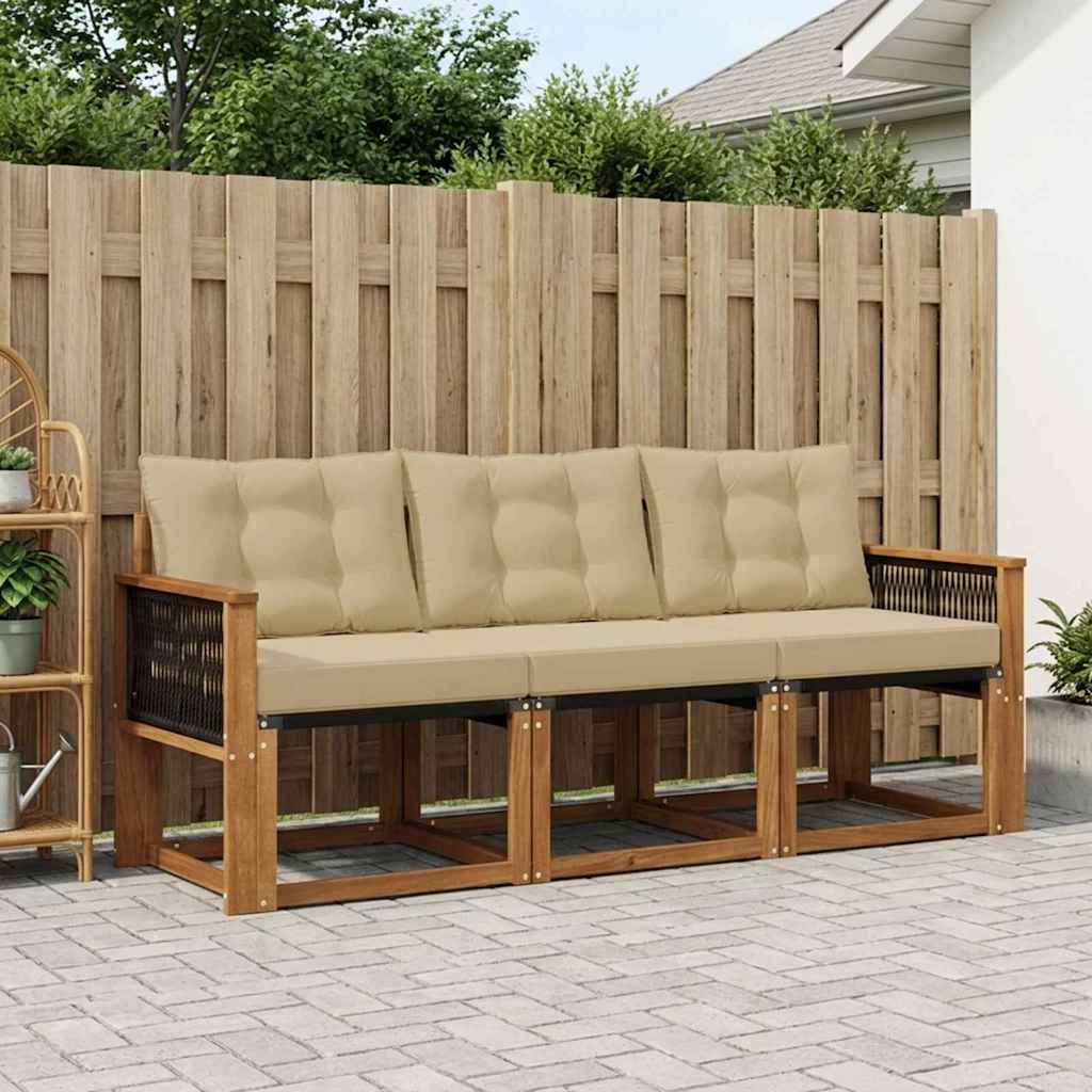 Ensemble de canapés d'extérieur 3 pcs Naturel et Beige - XIOS