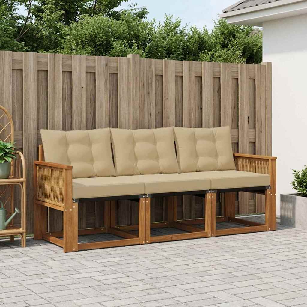 Ensemble de canapés d'extérieur 3 pcs Naturel et Beige - XIOS