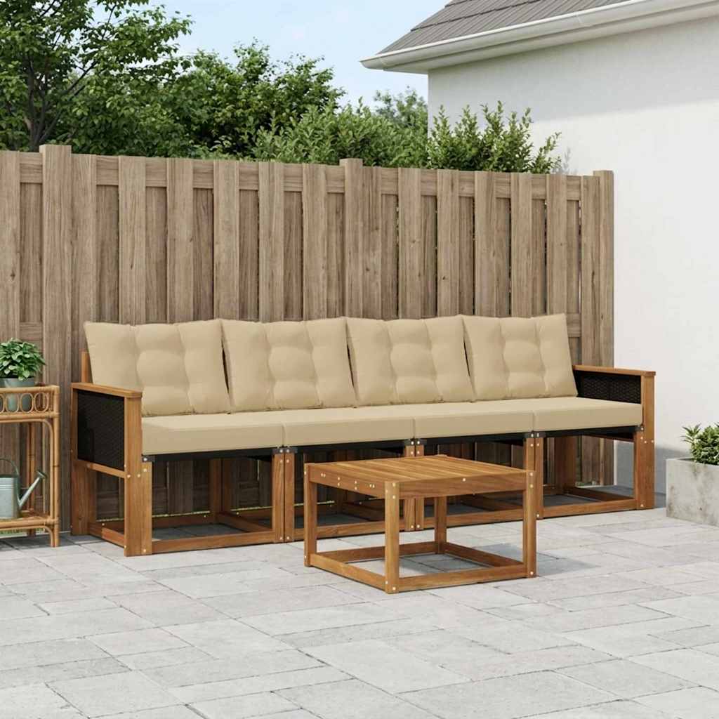 Ensemble de canapés d'extérieur 5 pcs Naturel et Beige - XIOS