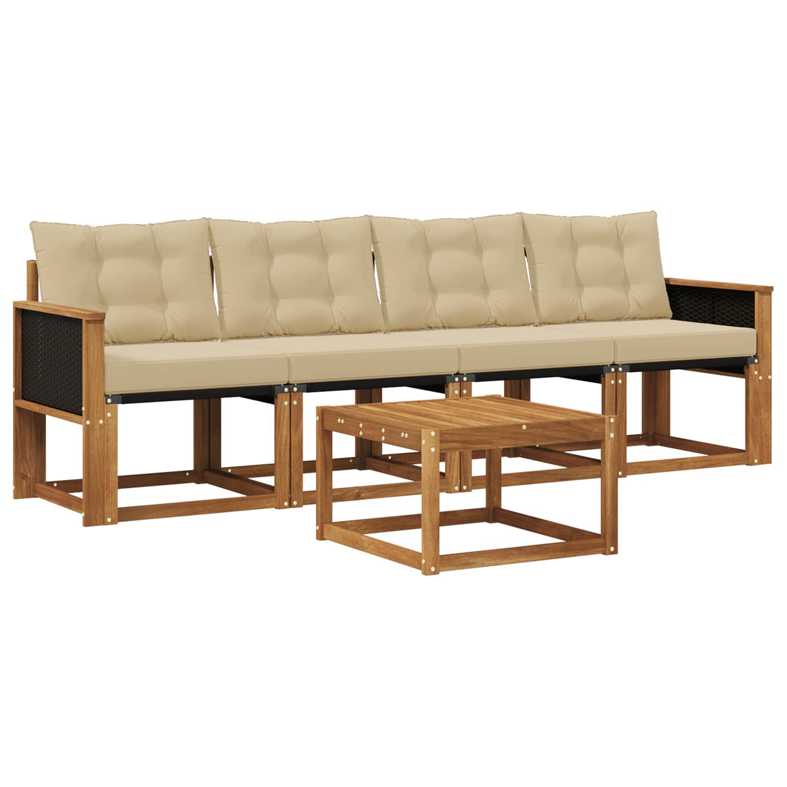 Ensemble de canapés d'extérieur 5 pcs Naturel et Beige - XIOS