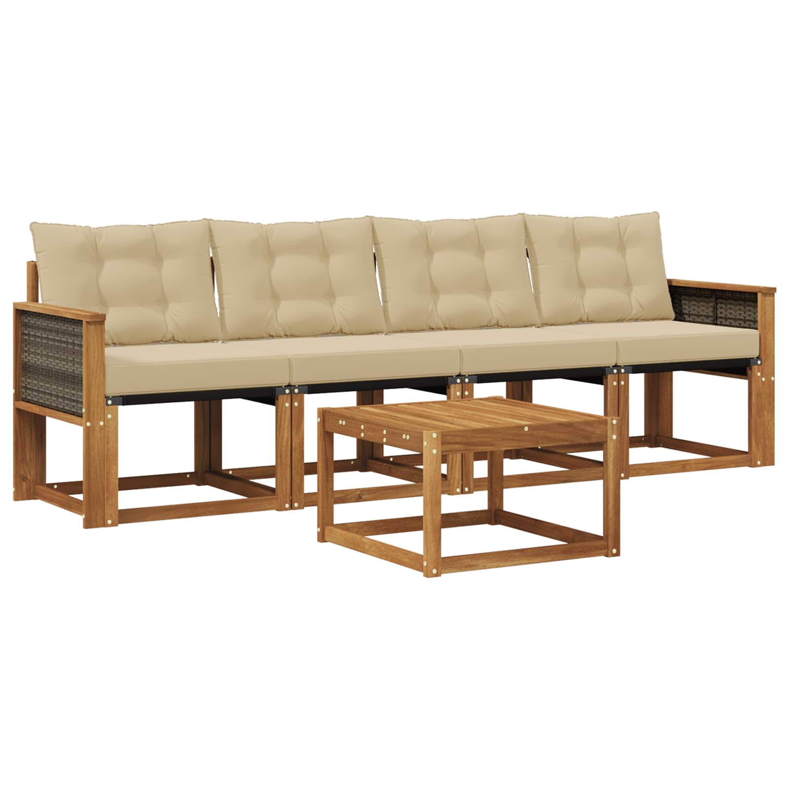 Ensemble de canapés d'extérieur 5 pcs Naturel et Beige - XIOS