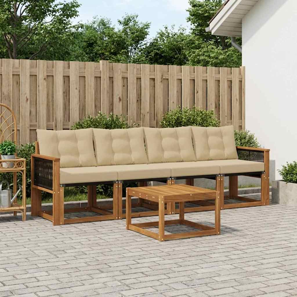 Ensemble de canapés d'extérieur 5 pcs Naturel et Beige - XIOS