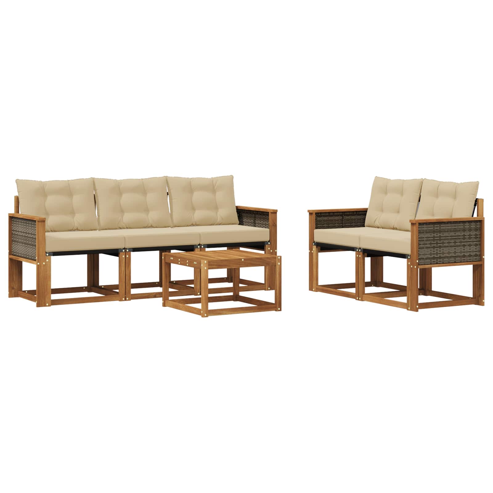 Ensemble de canapés d'extérieur 6 pcs Naturel et Beige - XIOS