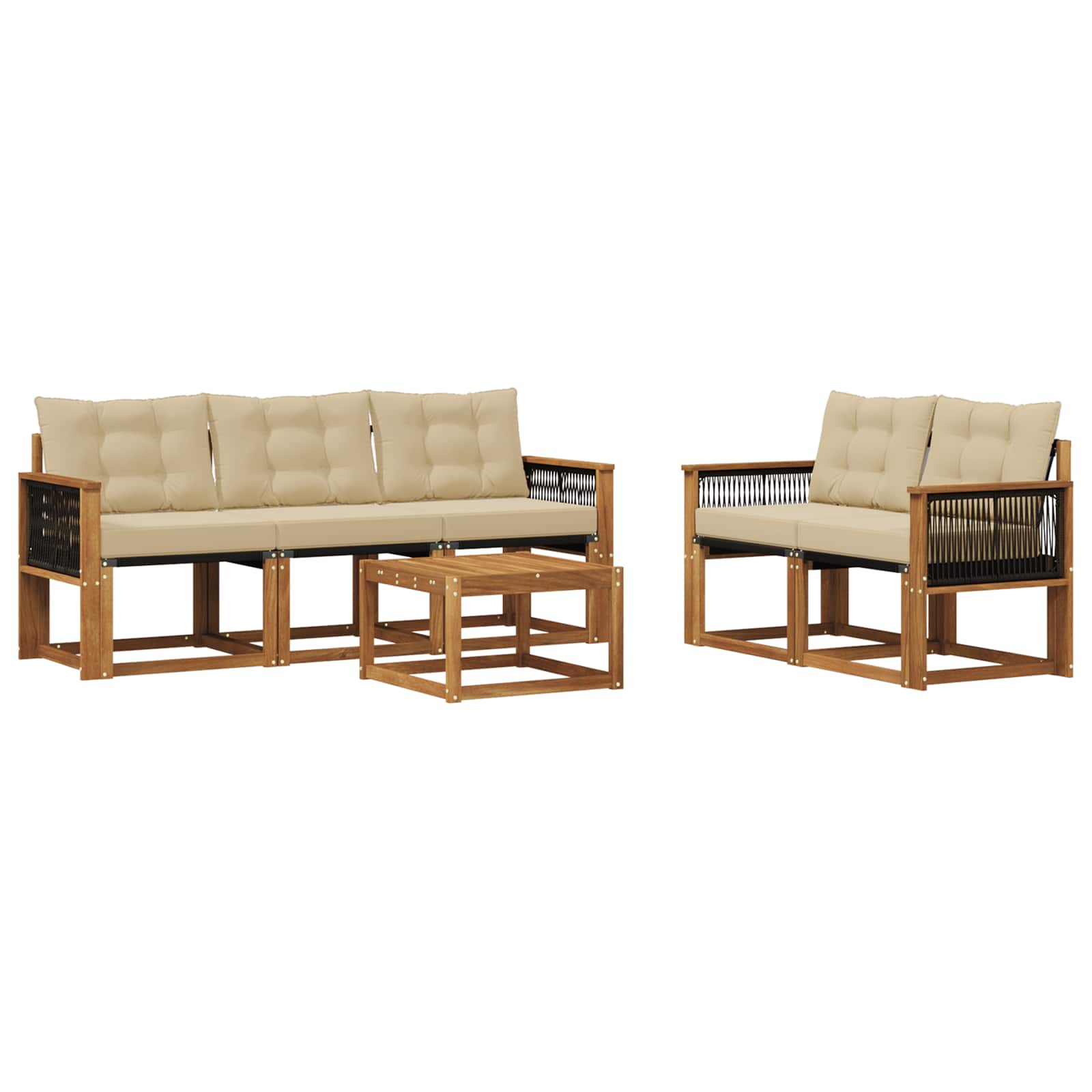 Ensemble de canapés d'extérieur 6 pcs Naturel et Beige - XIOS