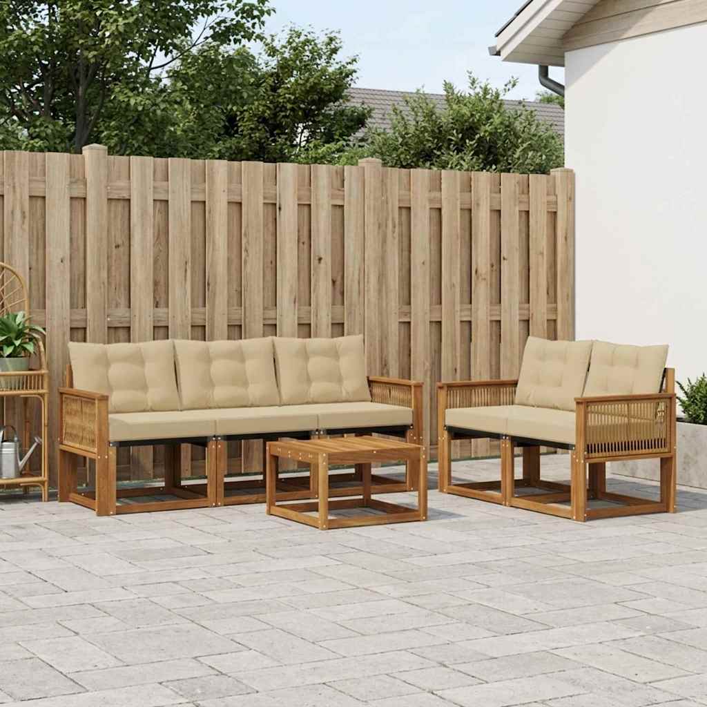 Ensemble de canapés d'extérieur 6 pcs Naturel et Beige - XIOS