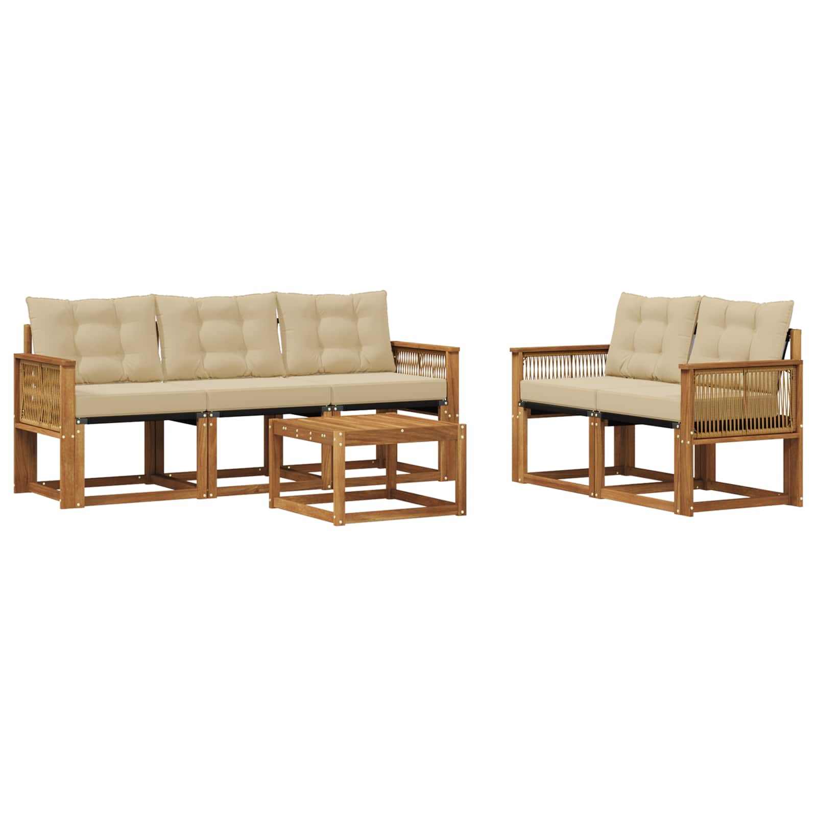 Ensemble de canapés d'extérieur 6 pcs Naturel et Beige - XIOS