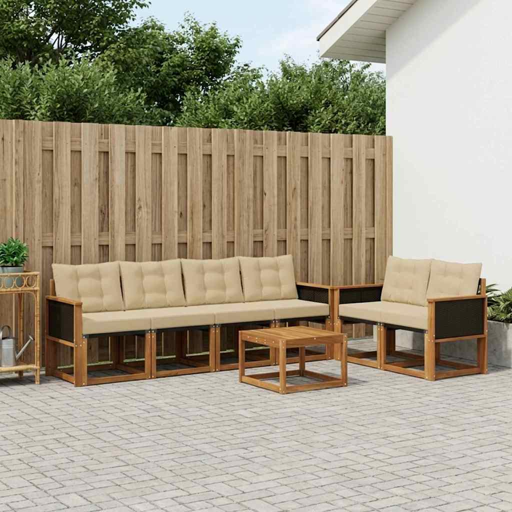 Ensemble de canapés d'extérieur 7 pcs Naturel et Beige - XIOS