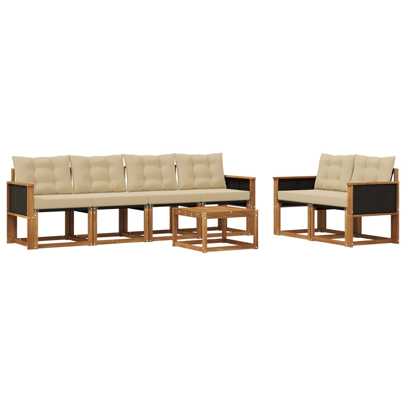 Ensemble de canapés d'extérieur 7 pcs Naturel et Beige - XIOS
