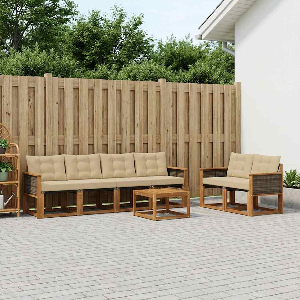 Ensemble de canapés d'extérieur 7 pcs Naturel et Beige - XIOS
