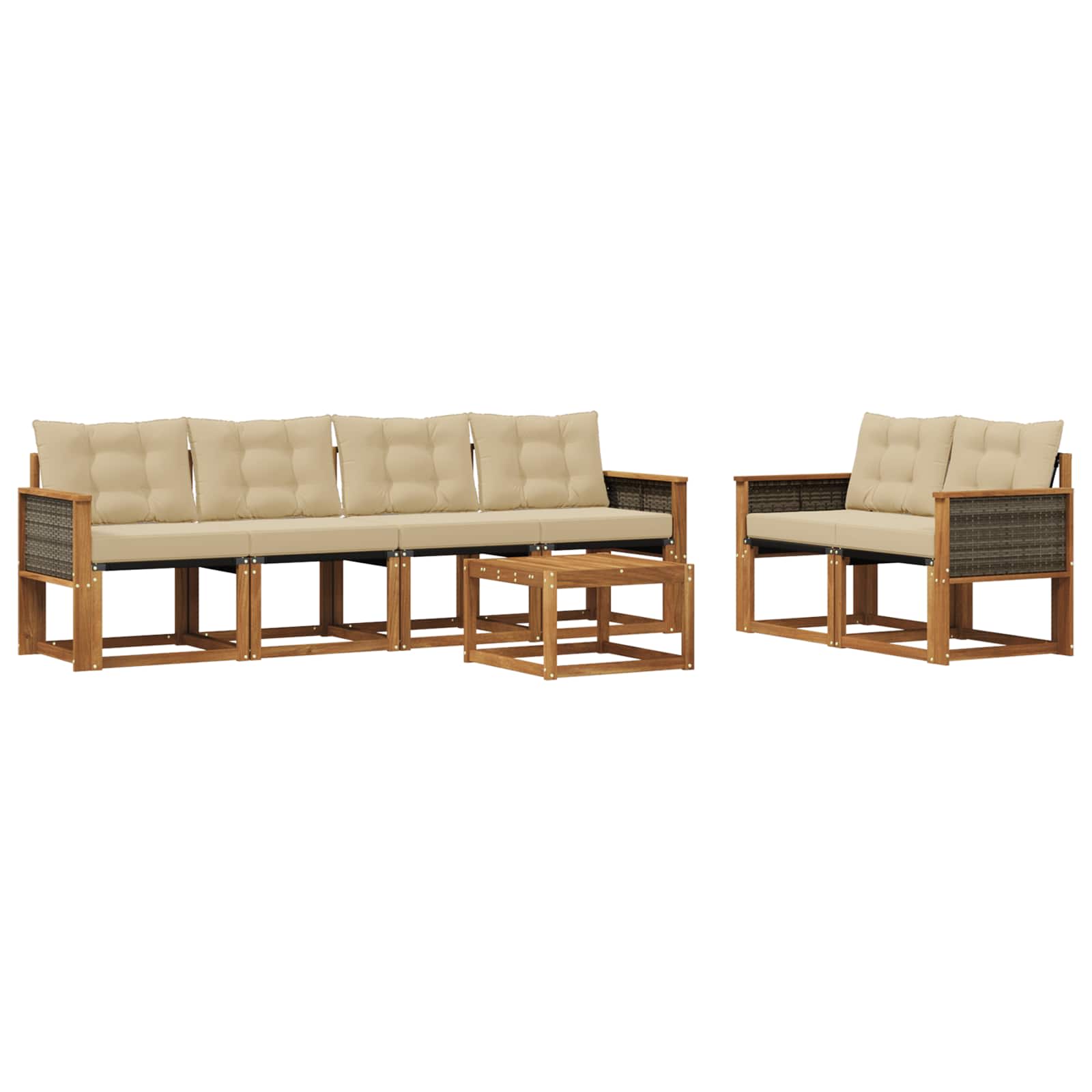 Ensemble de canapés d'extérieur 7 pcs Naturel et Beige - XIOS