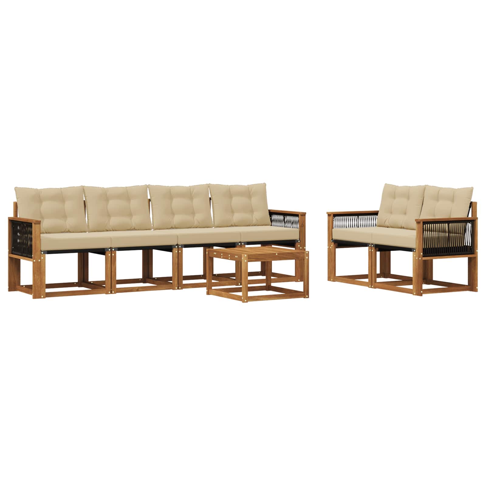 Ensemble de canapés d'extérieur 7 pcs Naturel et Beige - XIOS