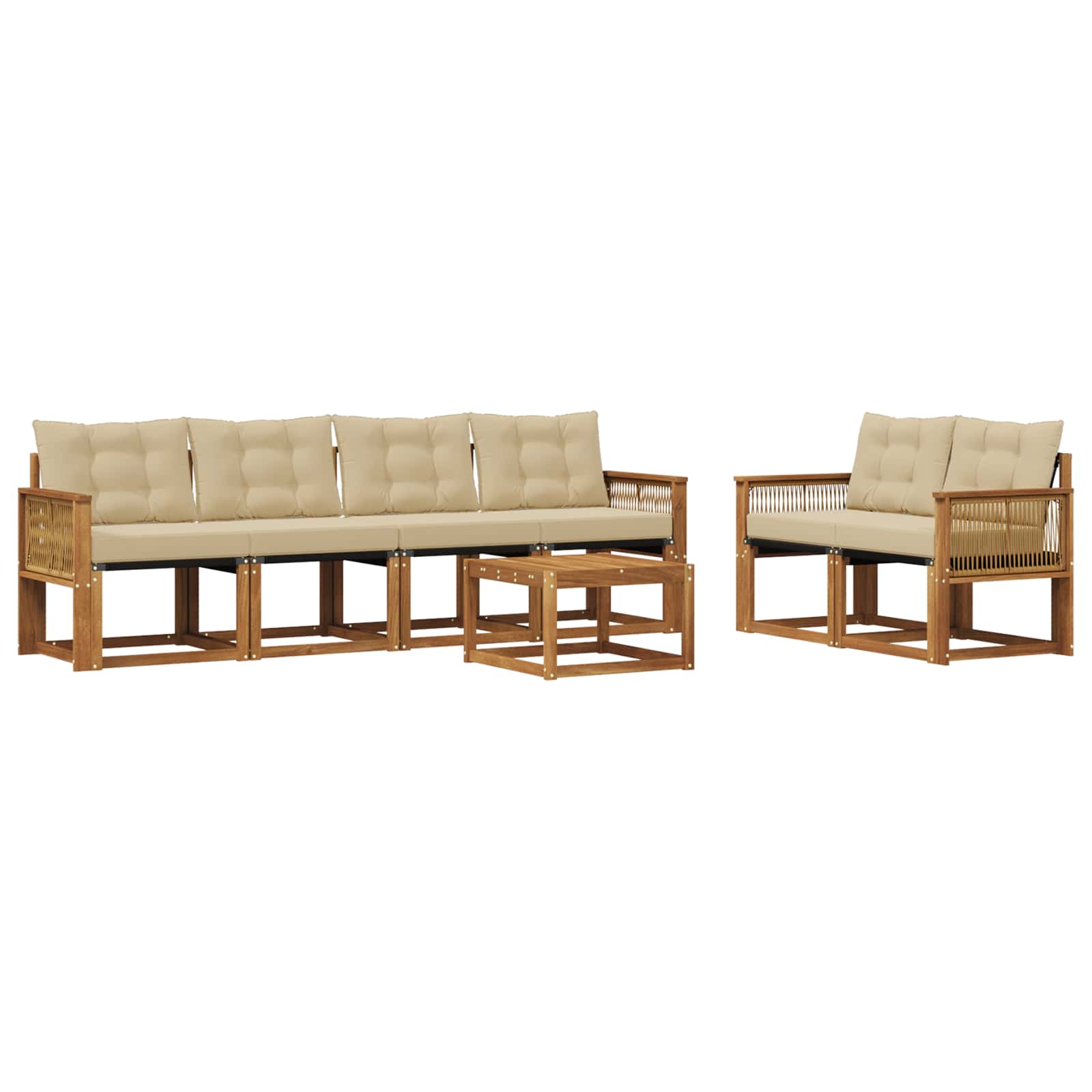 Ensemble de canapés d'extérieur 7 pcs Naturel et Beige - XIOS