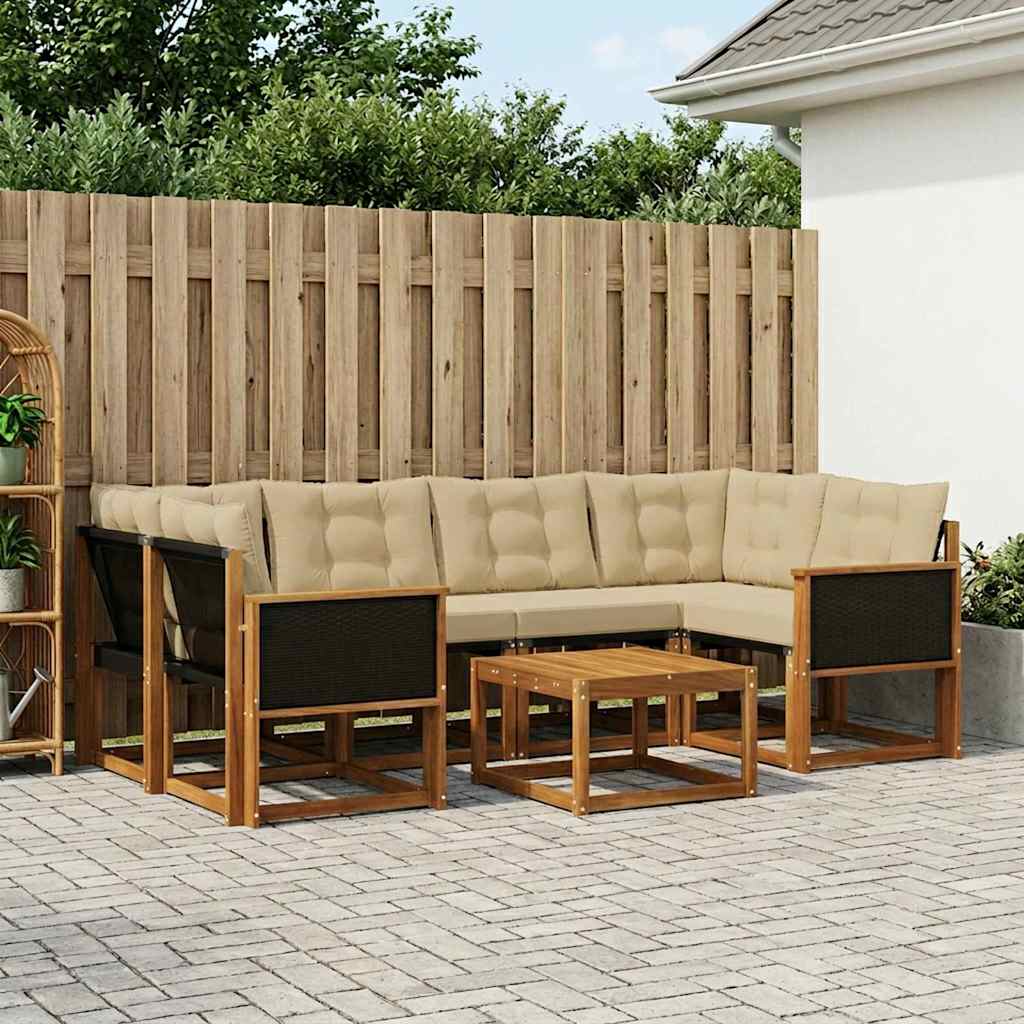 Ensemble de canapés d'extérieur 7 pcs Naturel et Beige - XIOS