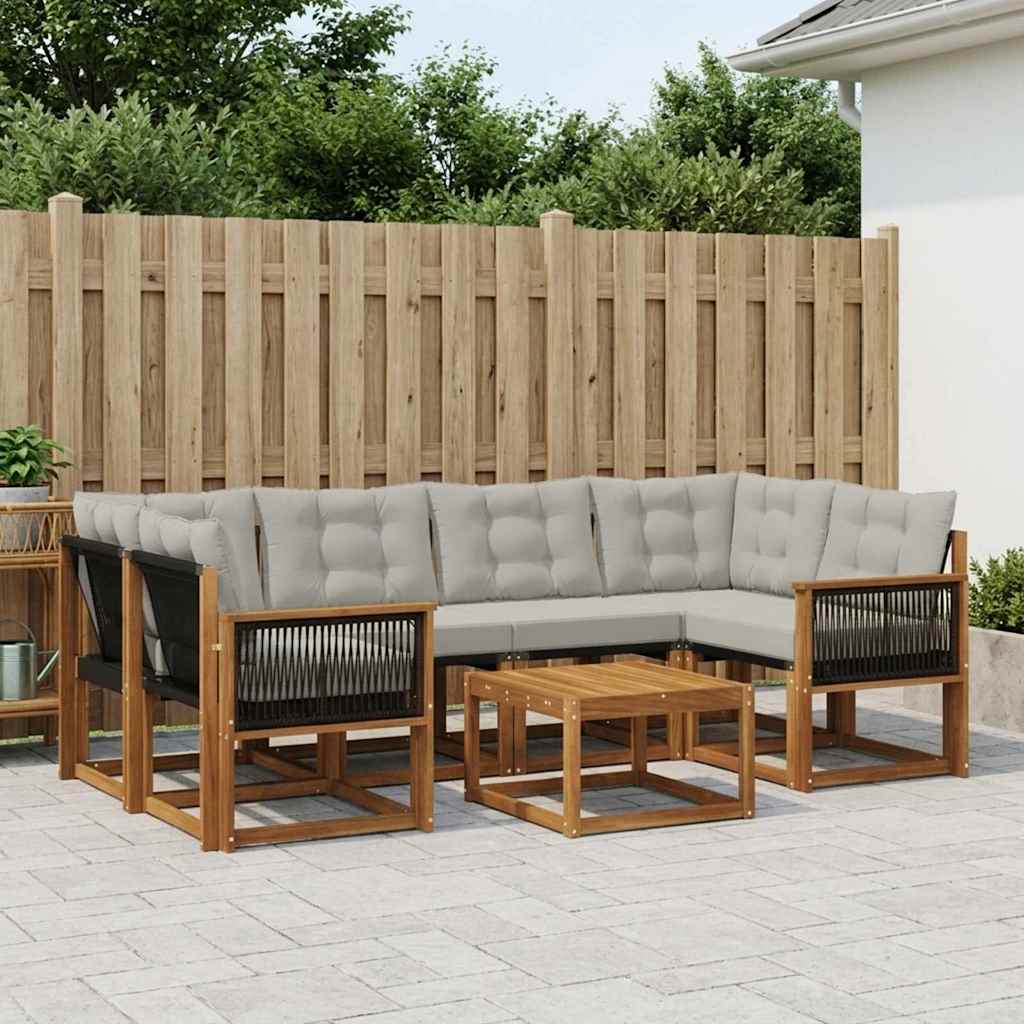 Ensemble de canapés d'extérieur 7 pcs Naturel et gris clair - XIOS