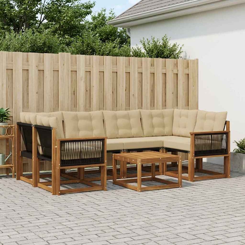 Ensemble de canapés d'extérieur 7 pcs Naturel et Beige - XIOS