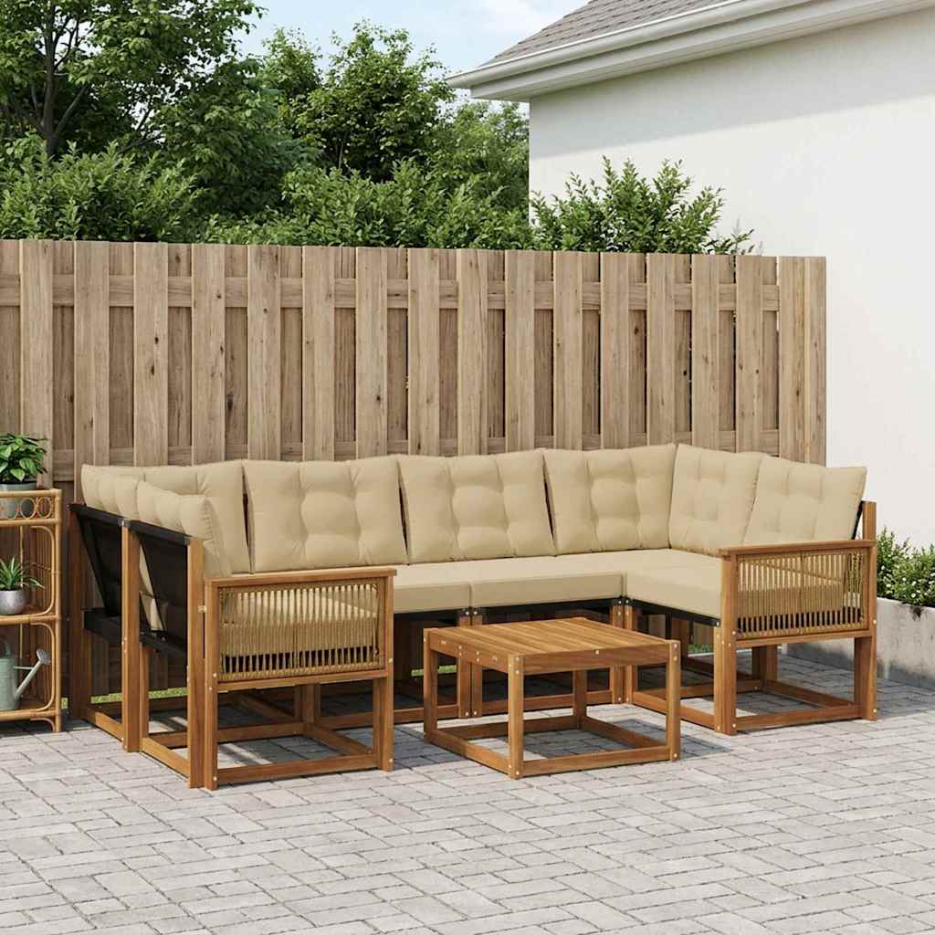 Ensemble de canapés d'extérieur 7 pcs Naturel et Beige - XIOS