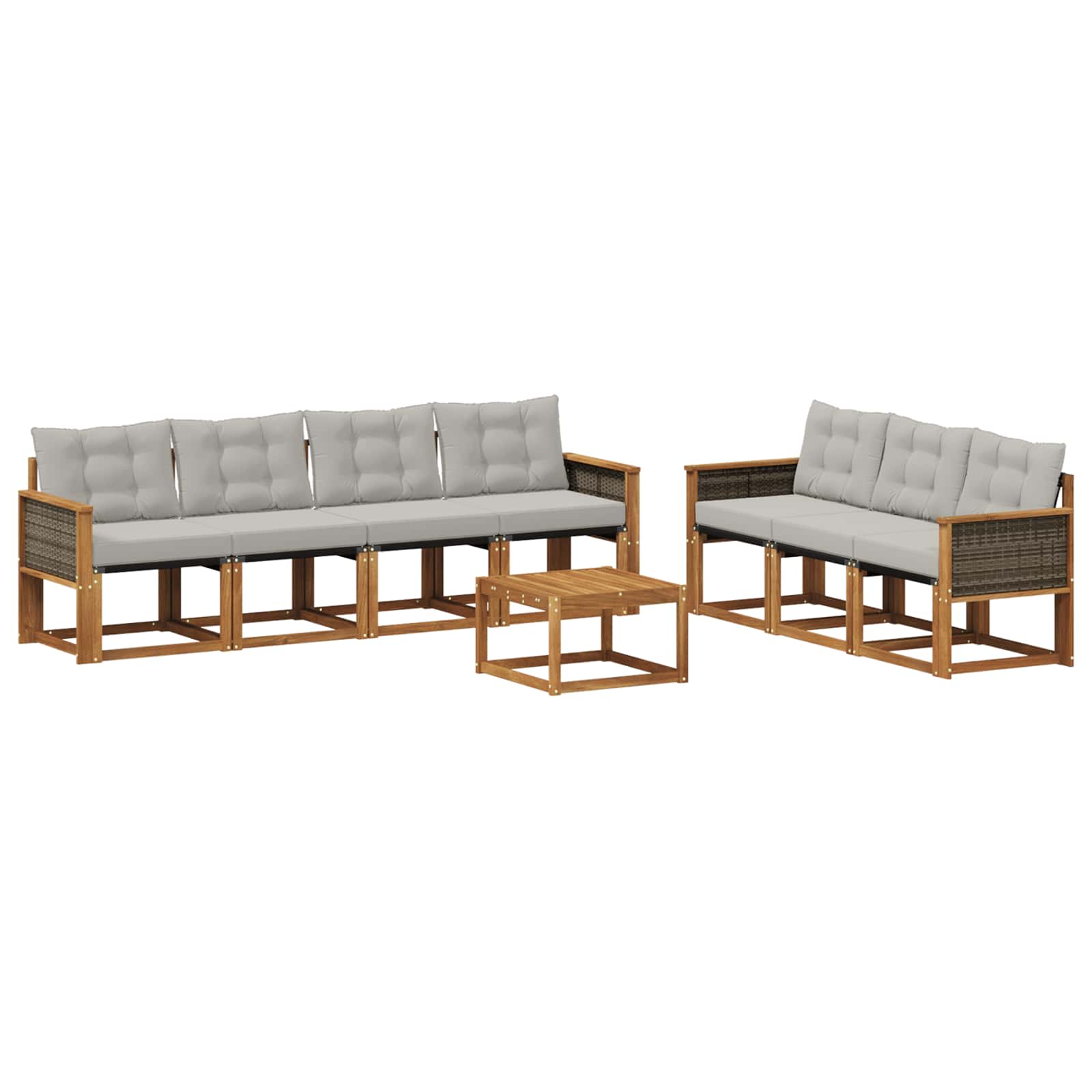Ensemble de canapés d'extérieur 8 pcs Naturel et gris clair - XIOS