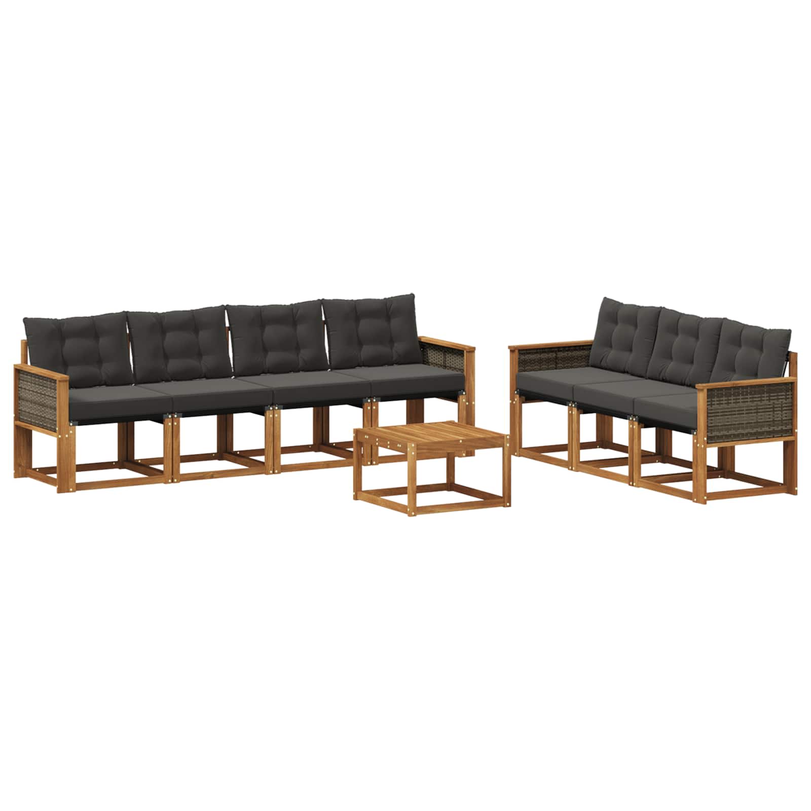 Ensemble de canapés d'extérieur 8 pcs Naturel et noir - XIOS