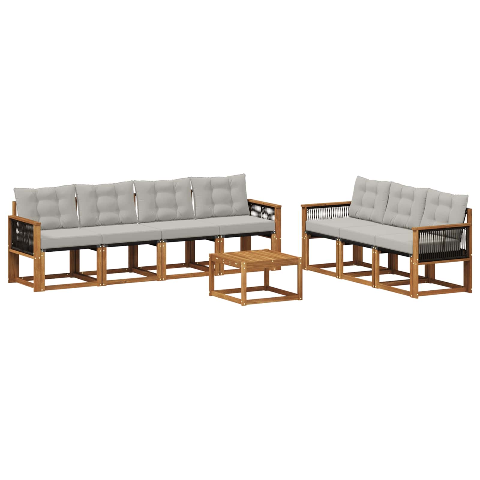 Ensemble de canapés d'extérieur 8 pcs Naturel et gris clair - XIOS