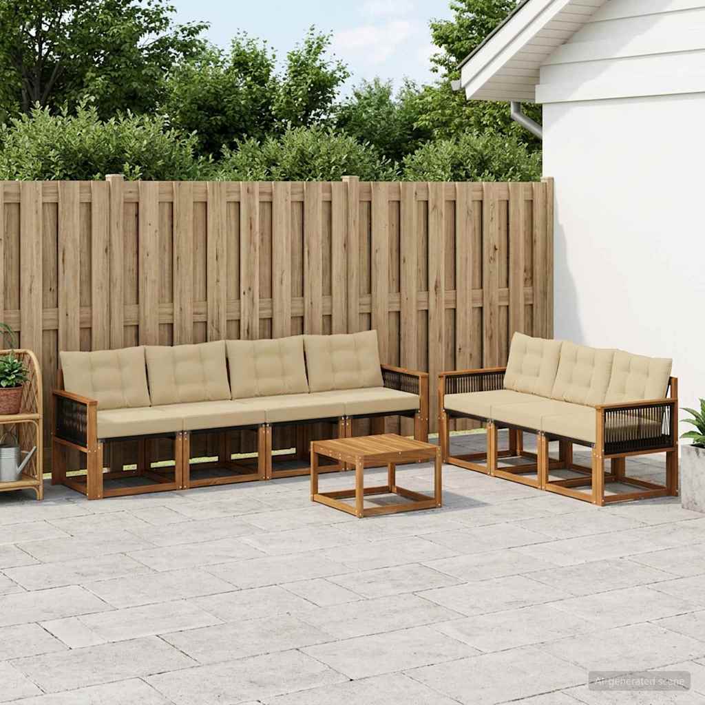 Ensemble de canapés d'extérieur 8 pcs Naturel et Beige - XIOS