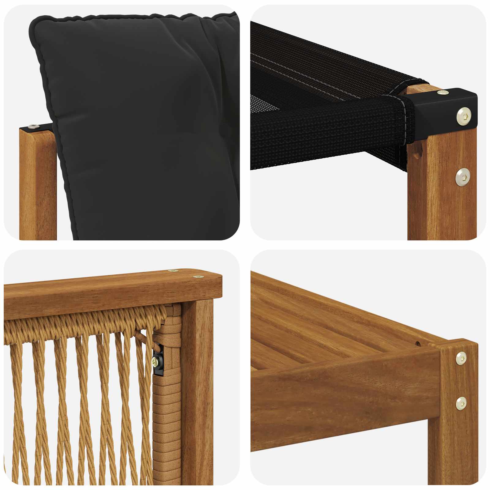 Ensemble de canapés d'extérieur 8 pcs Naturel et noir - XIOS