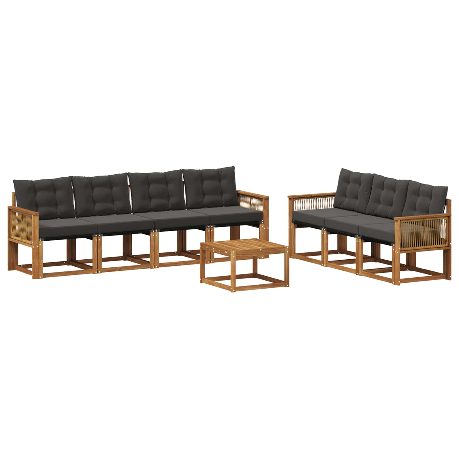 Ensemble de canapés d'extérieur 8 pcs Naturel et noir - XIOS