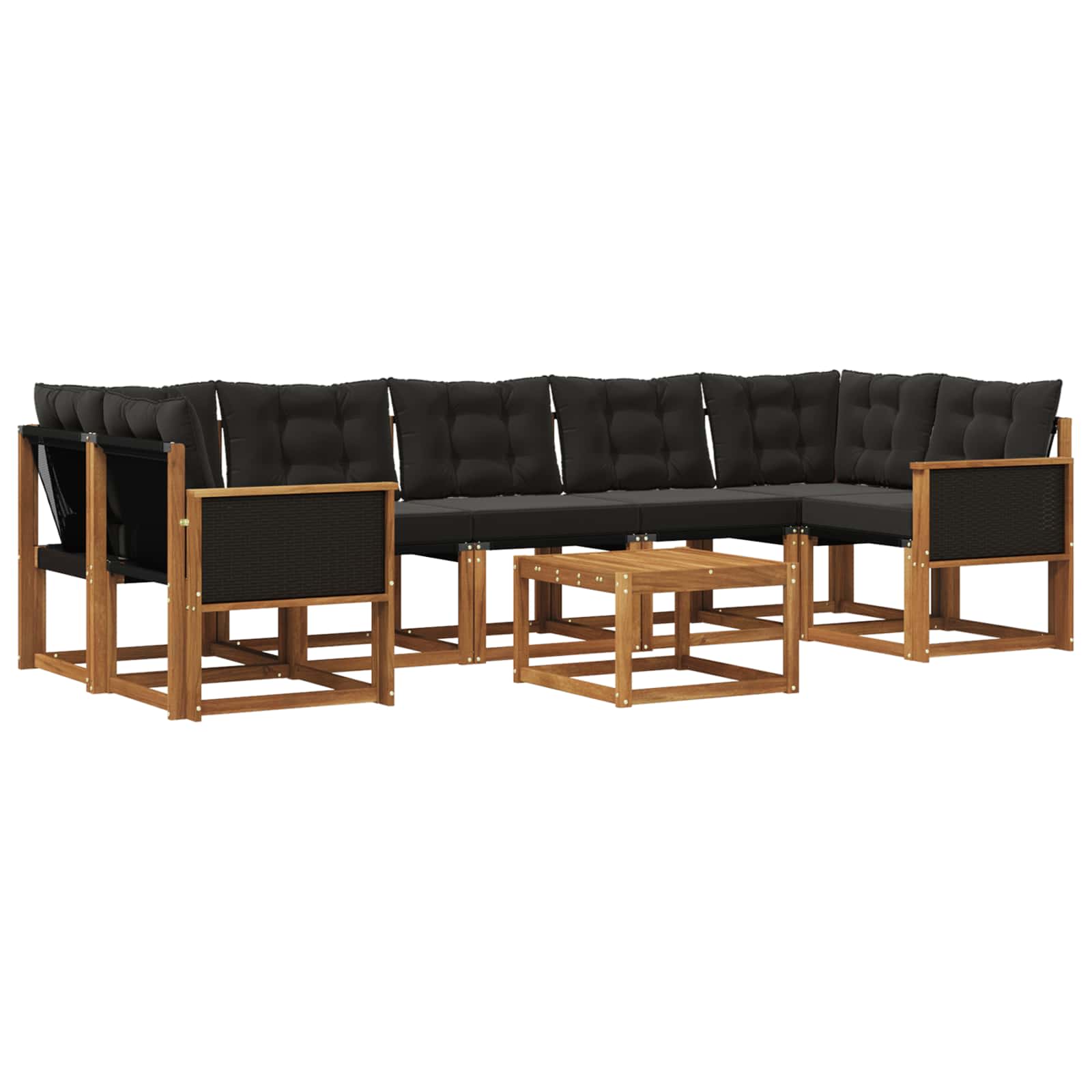Ensemble de canapés d'extérieur 8 pcs Naturel et noir - XIOS