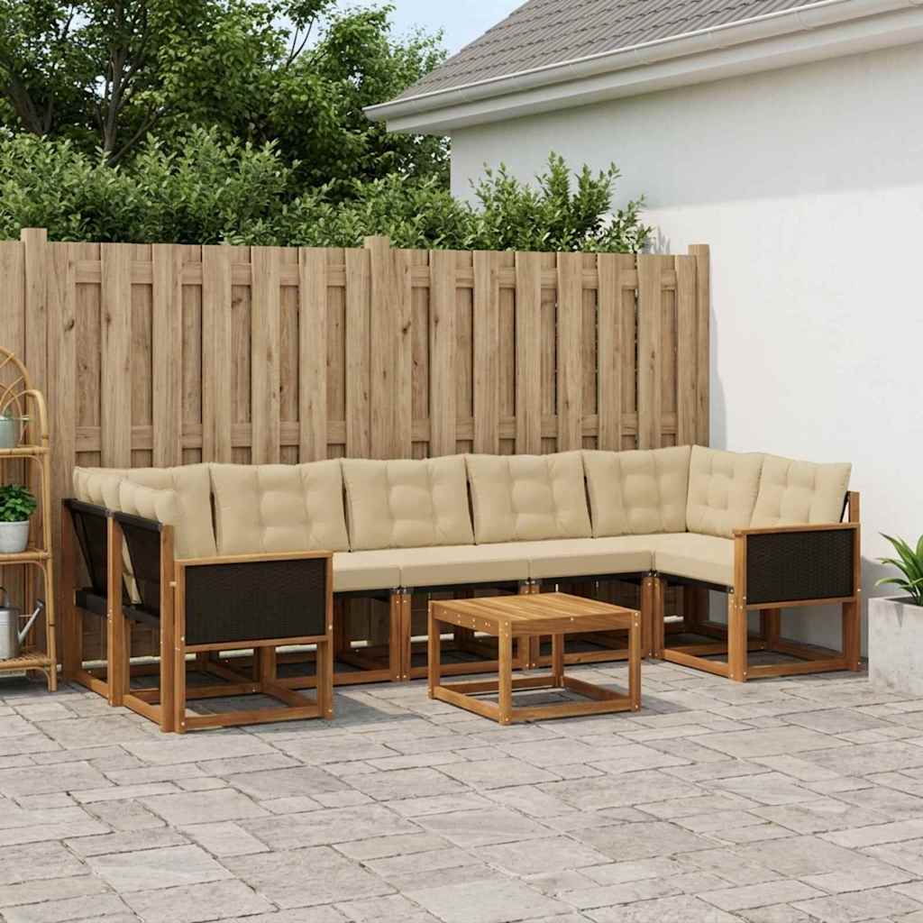 Ensemble de canapés d'extérieur 8 pcs Naturel et Beige - XIOS