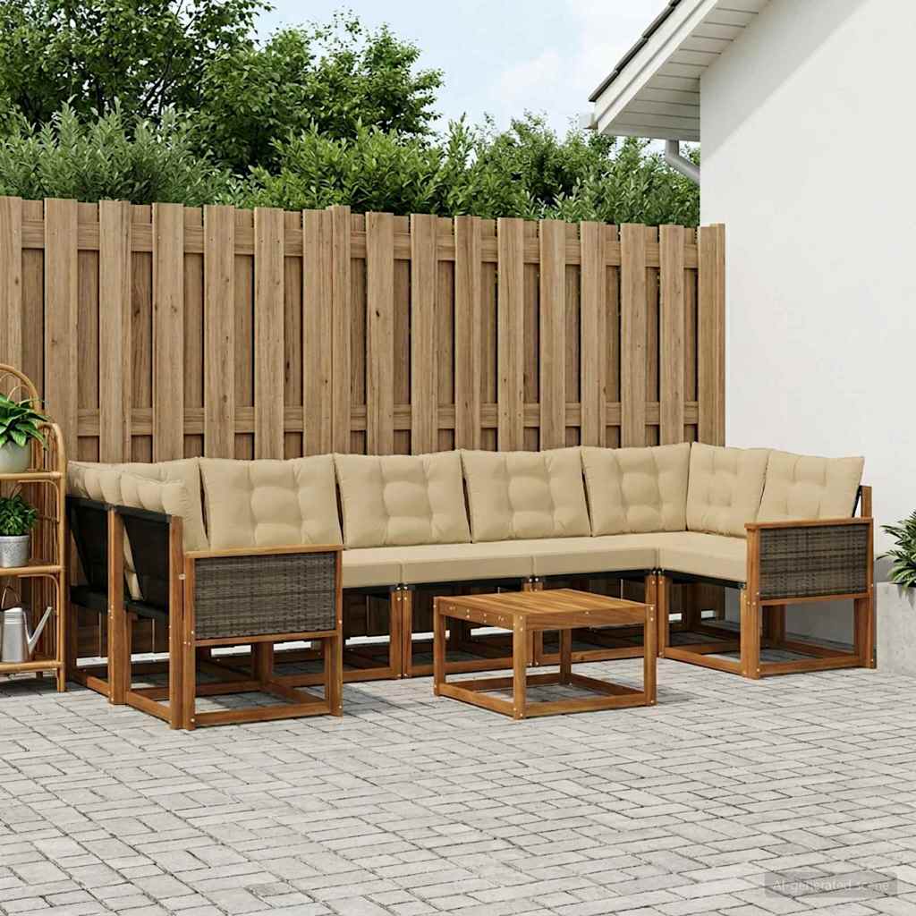 Ensemble de canapés d'extérieur 8 pcs Naturel et Beige - XIOS
