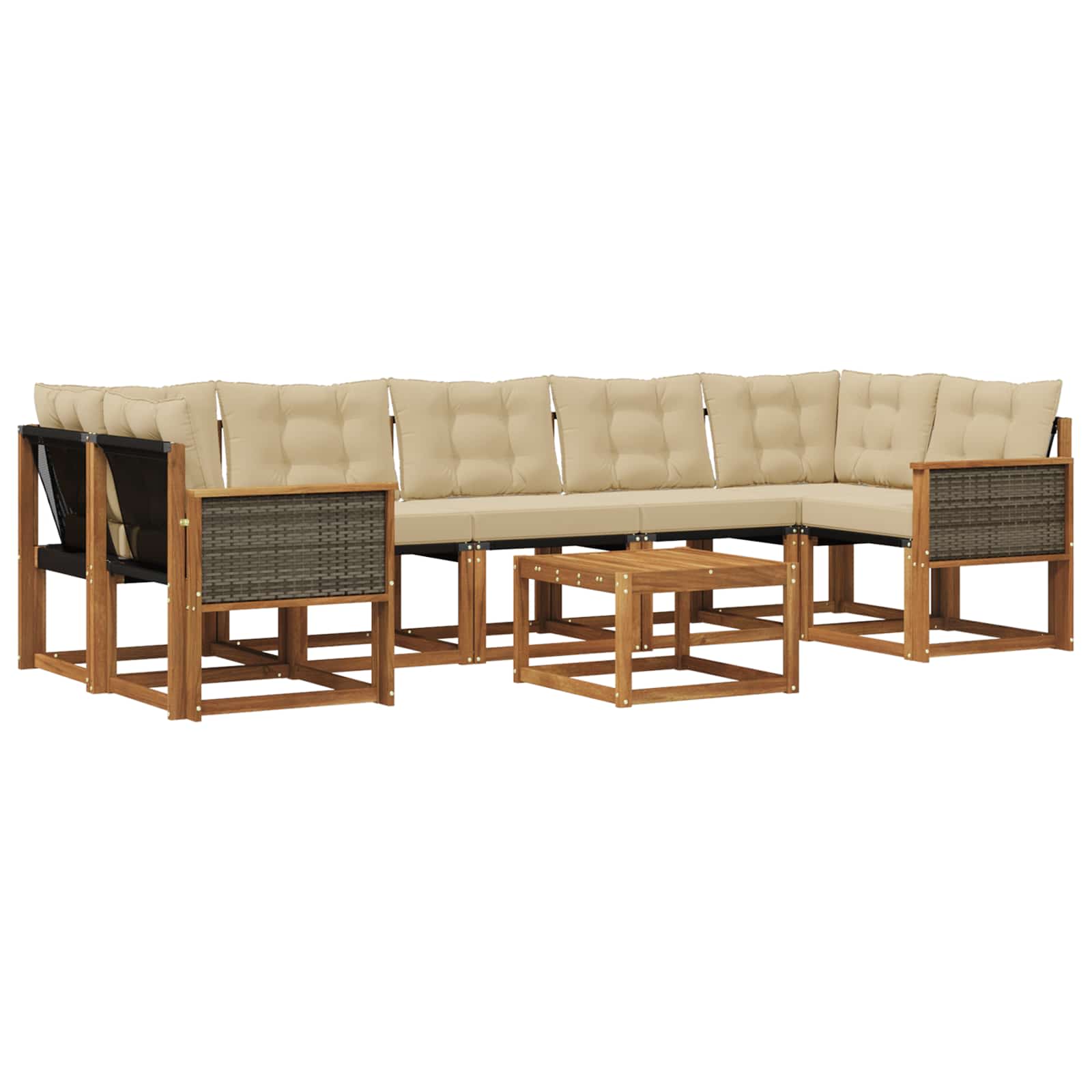 Ensemble de canapés d'extérieur 8 pcs Naturel et Beige - XIOS