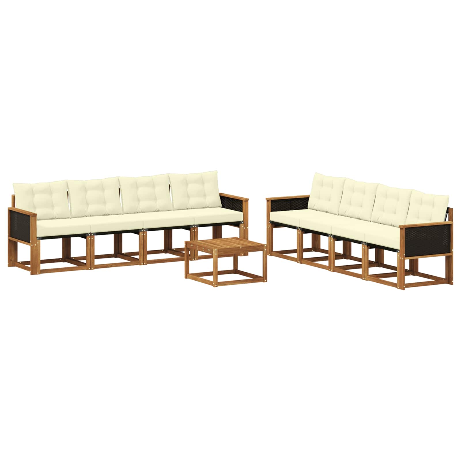 Ensemble de canapés d'extérieur 9 pcs Naturel et Crème - XIOS