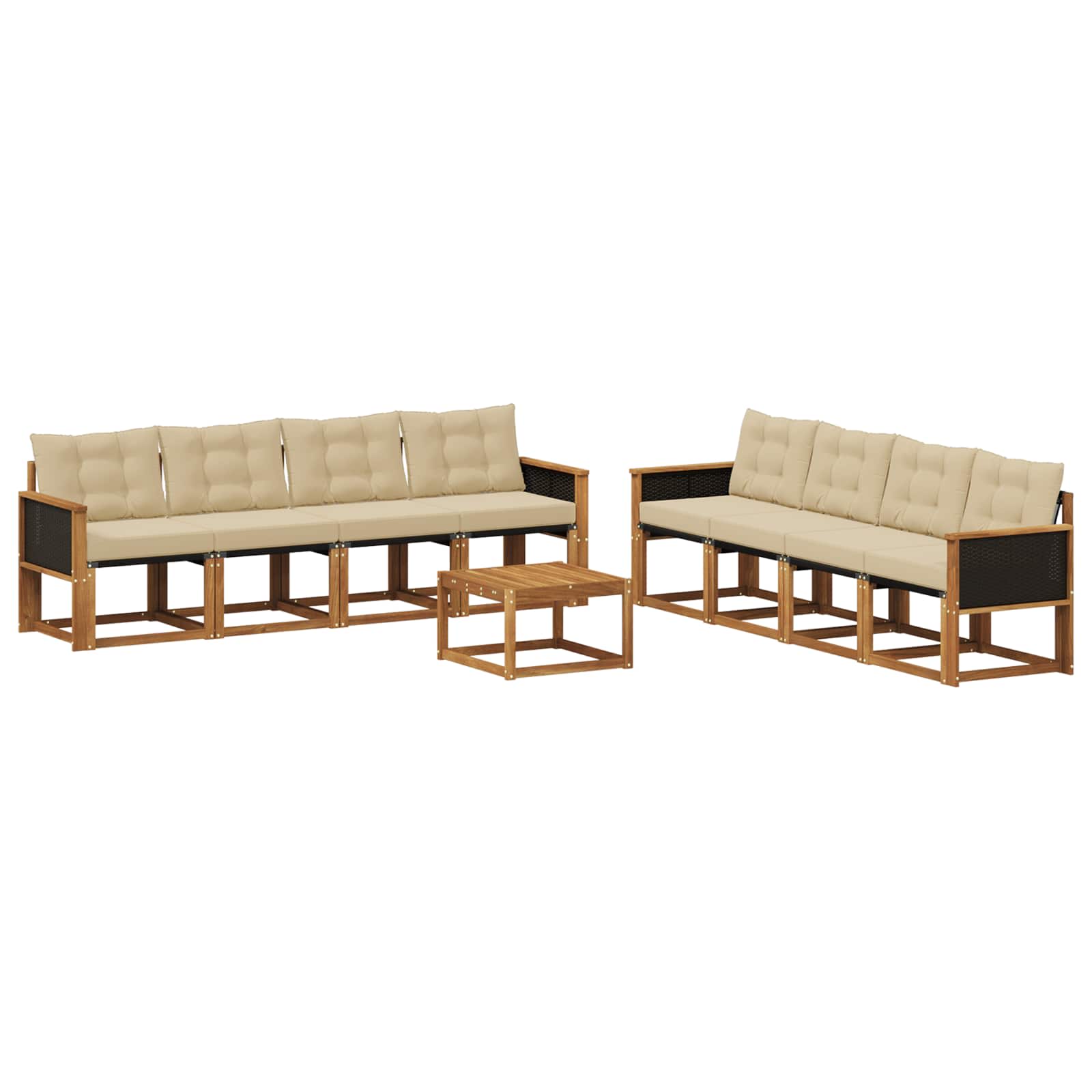 Ensemble de canapés d'extérieur 9 pcs Naturel et Beige - XIOS