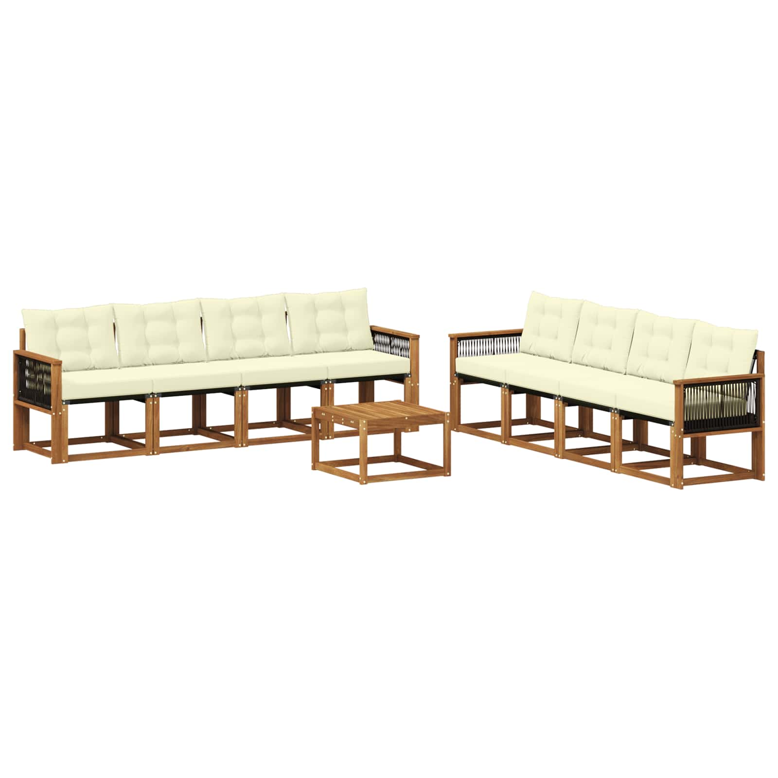 Ensemble de canapés d'extérieur 9 pcs Naturel et Crème - XIOS