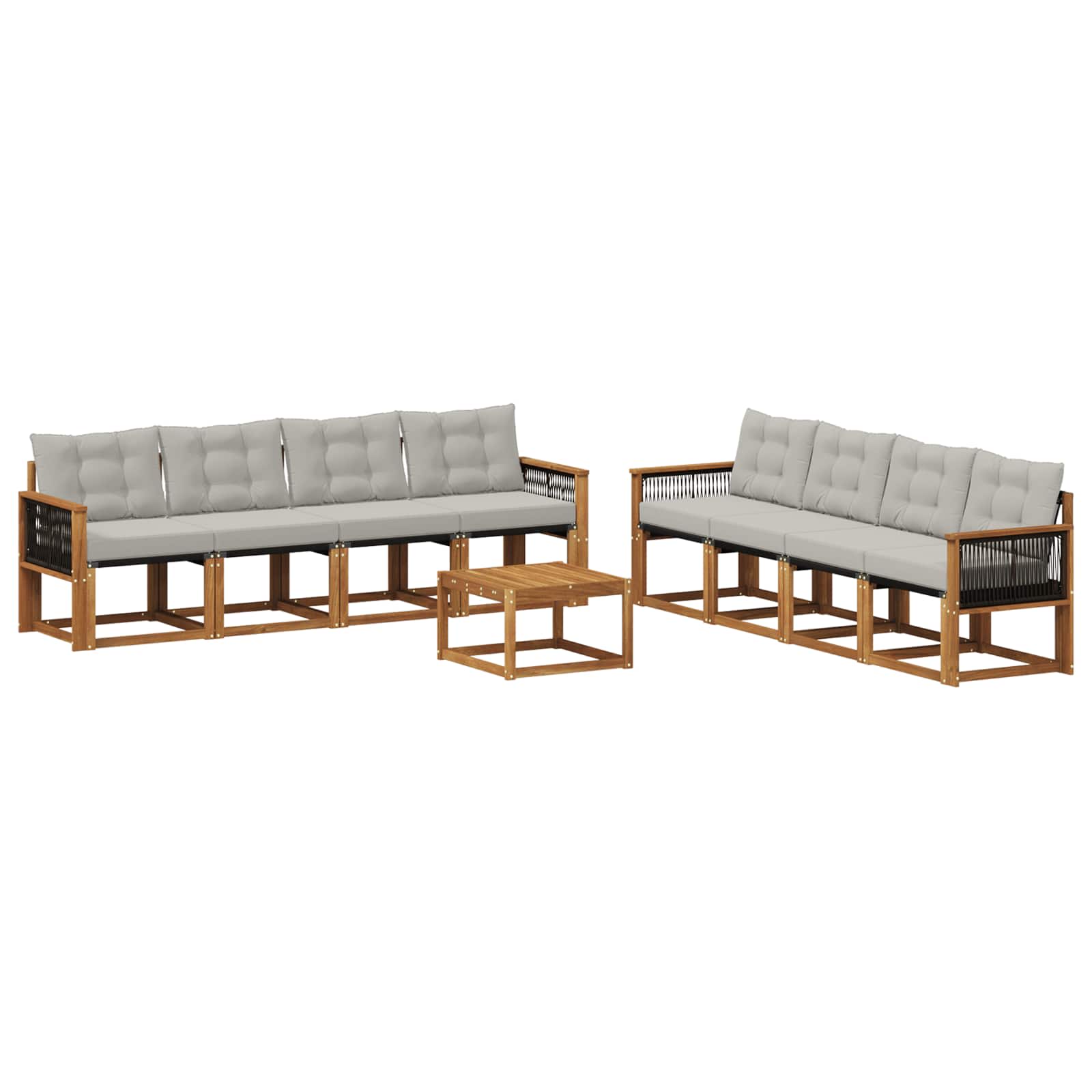 Ensemble de canapés d'extérieur 9 pcs Naturel et gris clair - XIOS