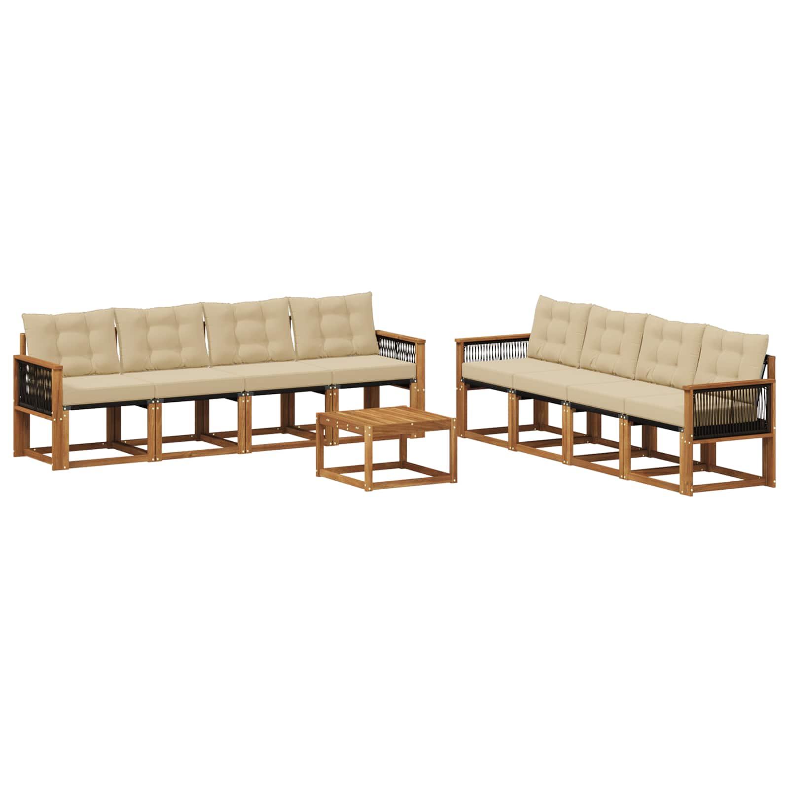 Ensemble de canapés d'extérieur 9 pcs Naturel et Beige - XIOS