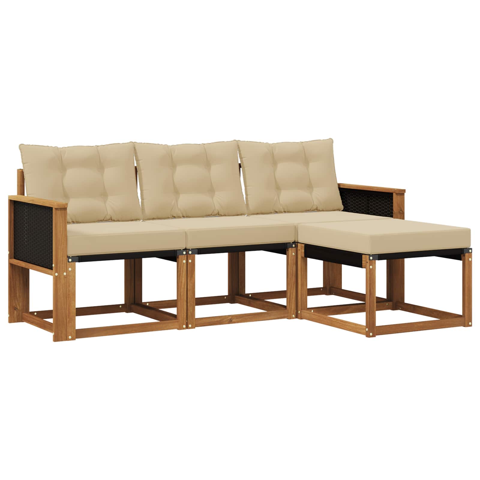 Ensemble de canapés d'extérieur 4 pcs Naturel et Beige - XIOS