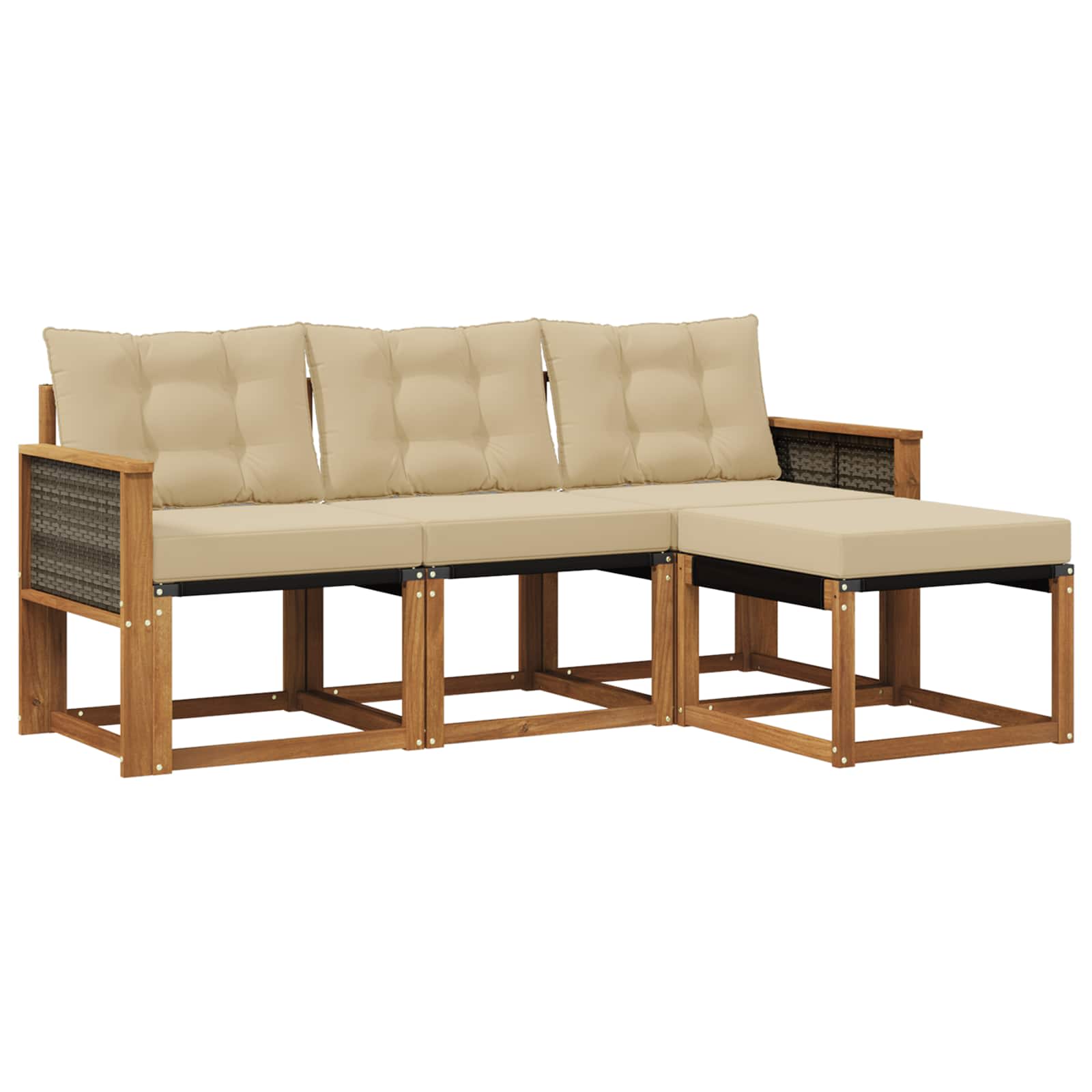 Ensemble de canapés d'extérieur 4 pcs Naturel et Beige - XIOS
