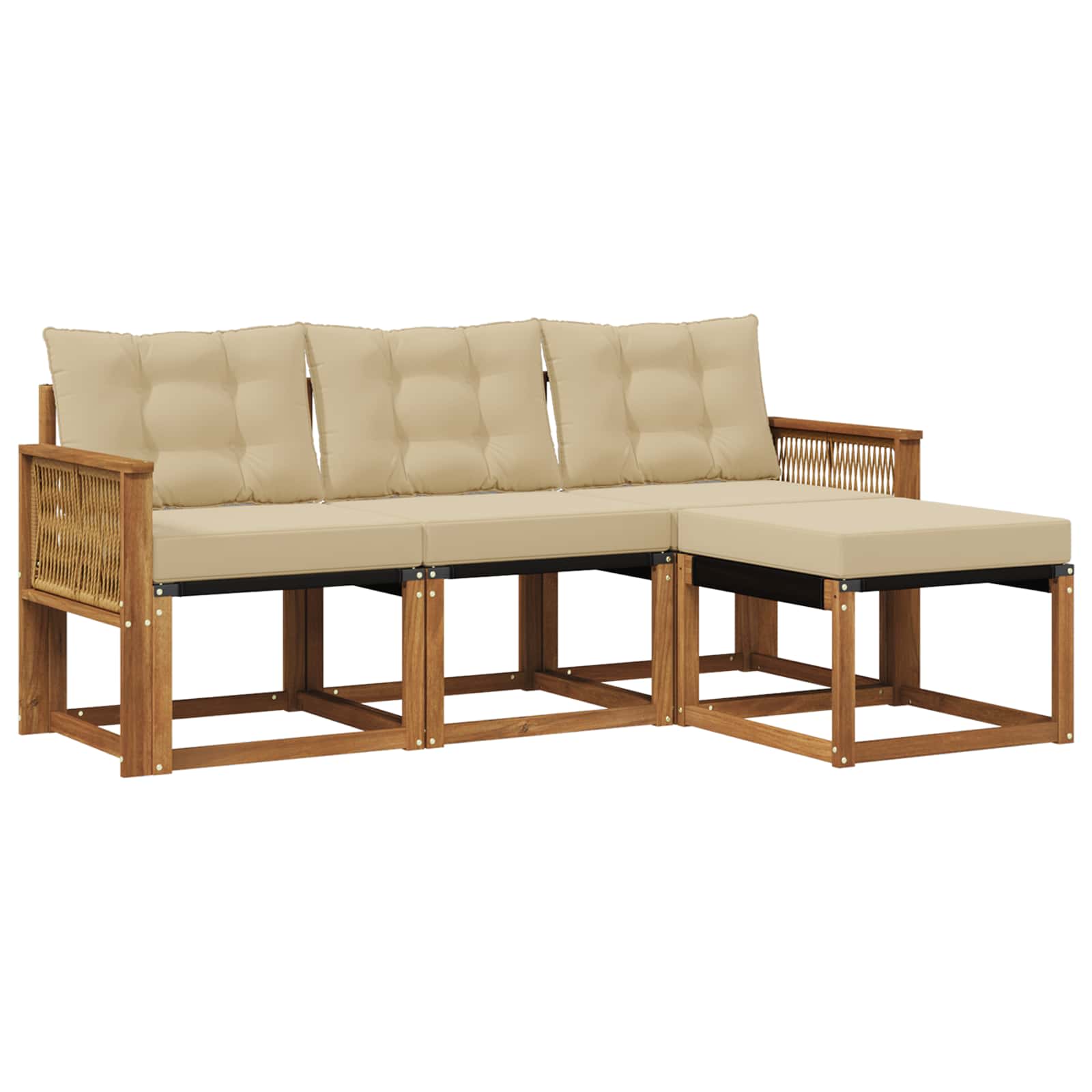 Ensemble de canapés d'extérieur 4 pcs Naturel et Beige - XIOS