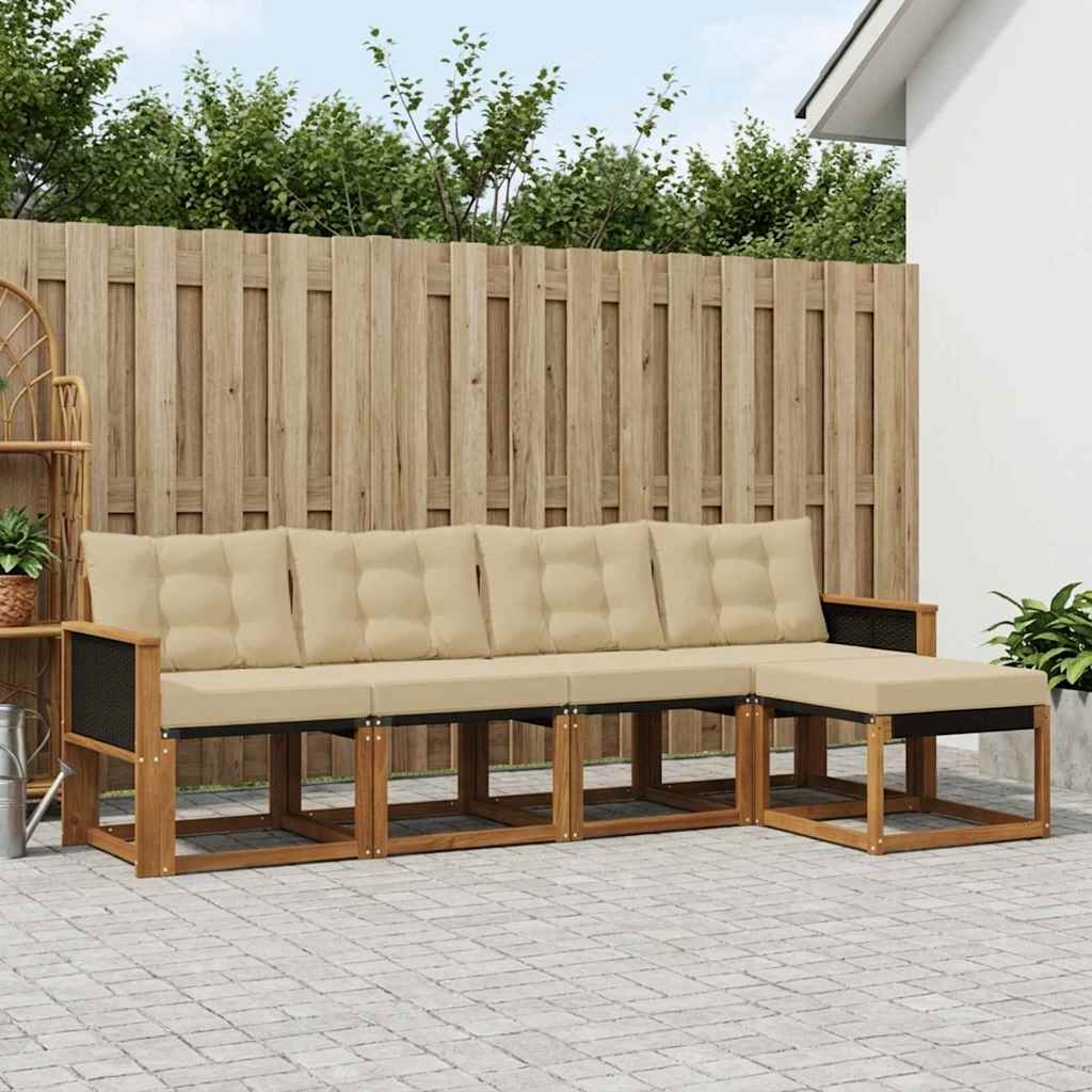 Ensemble de canapés d'extérieur 5 pcs Naturel et Beige - XIOS