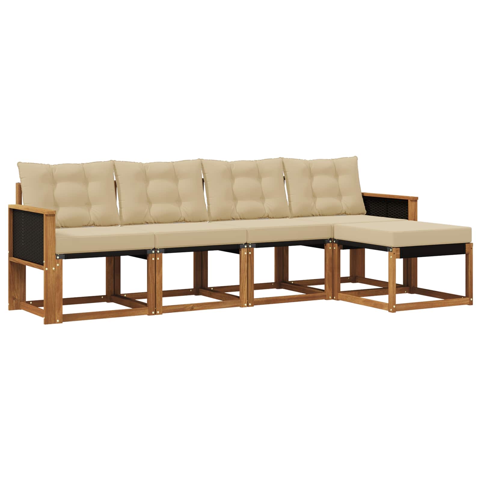 Ensemble de canapés d'extérieur 5 pcs Naturel et Beige - XIOS