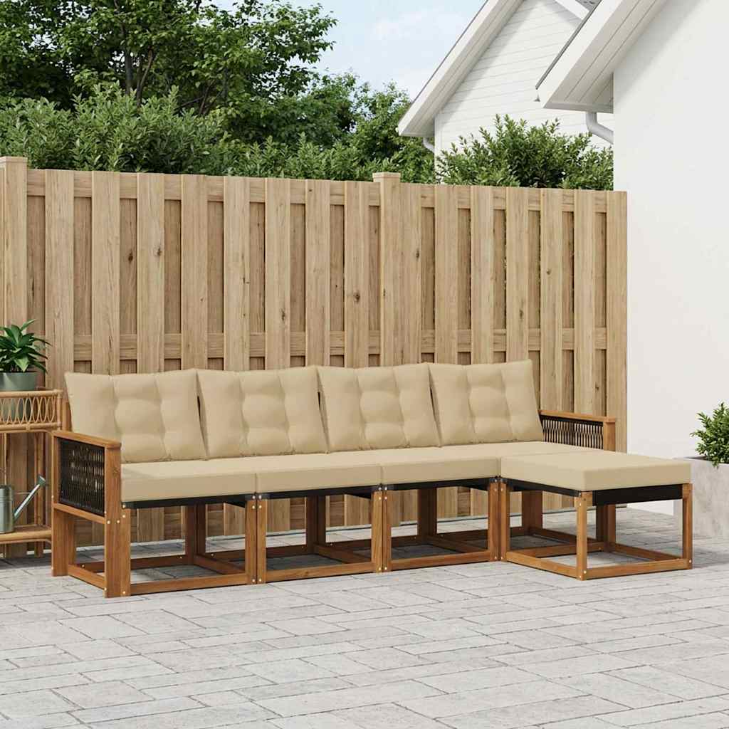 Ensemble de canapés d'extérieur 5 pcs Naturel et Beige - XIOS