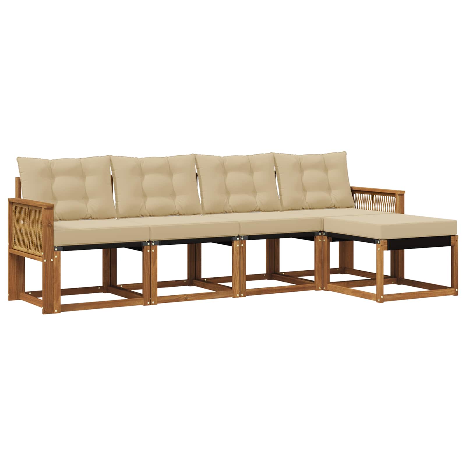 Ensemble de canapés d'extérieur 5 pcs Naturel et Beige - XIOS