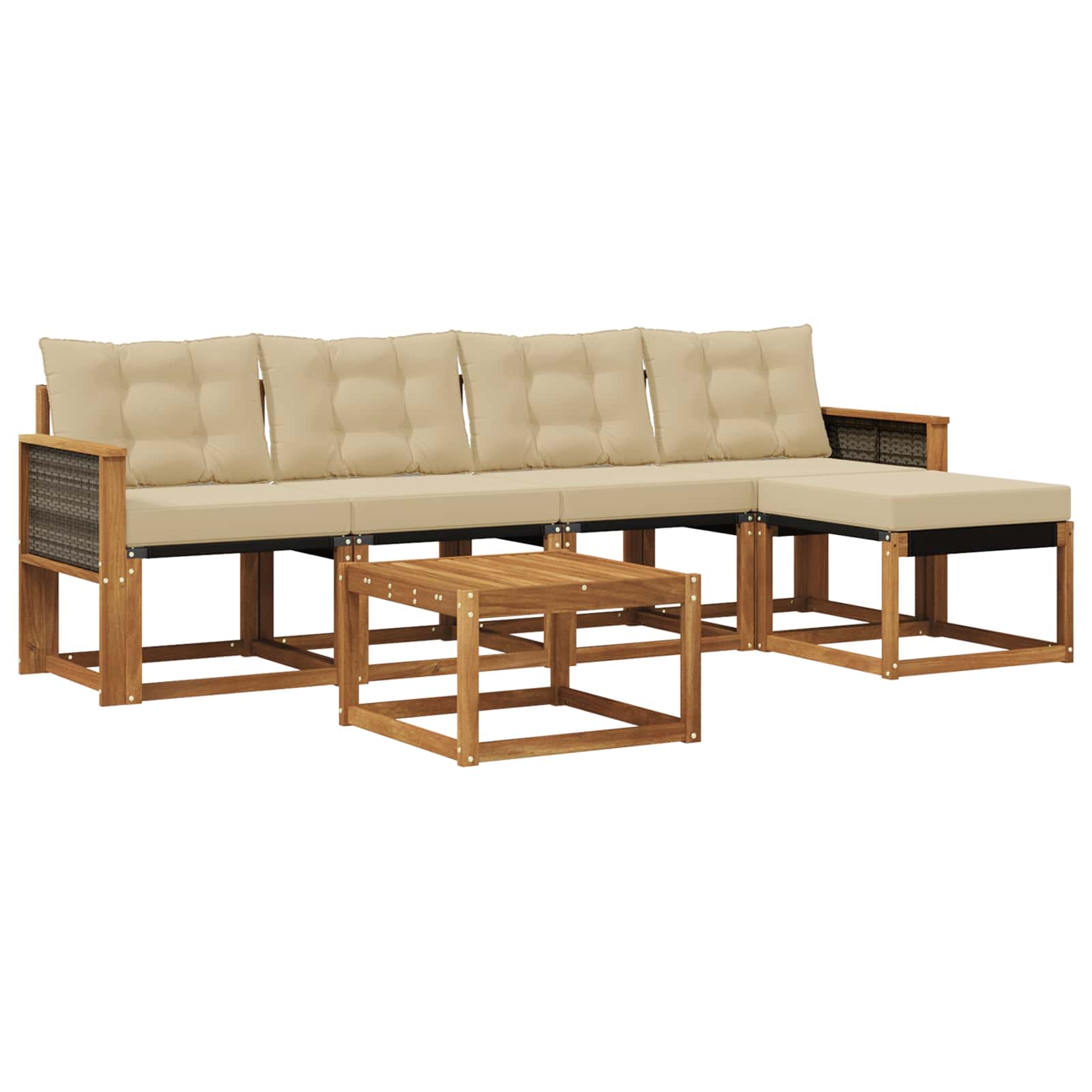 Ensemble de canapés d'extérieur 6 pcs Naturel et Beige - XIOS