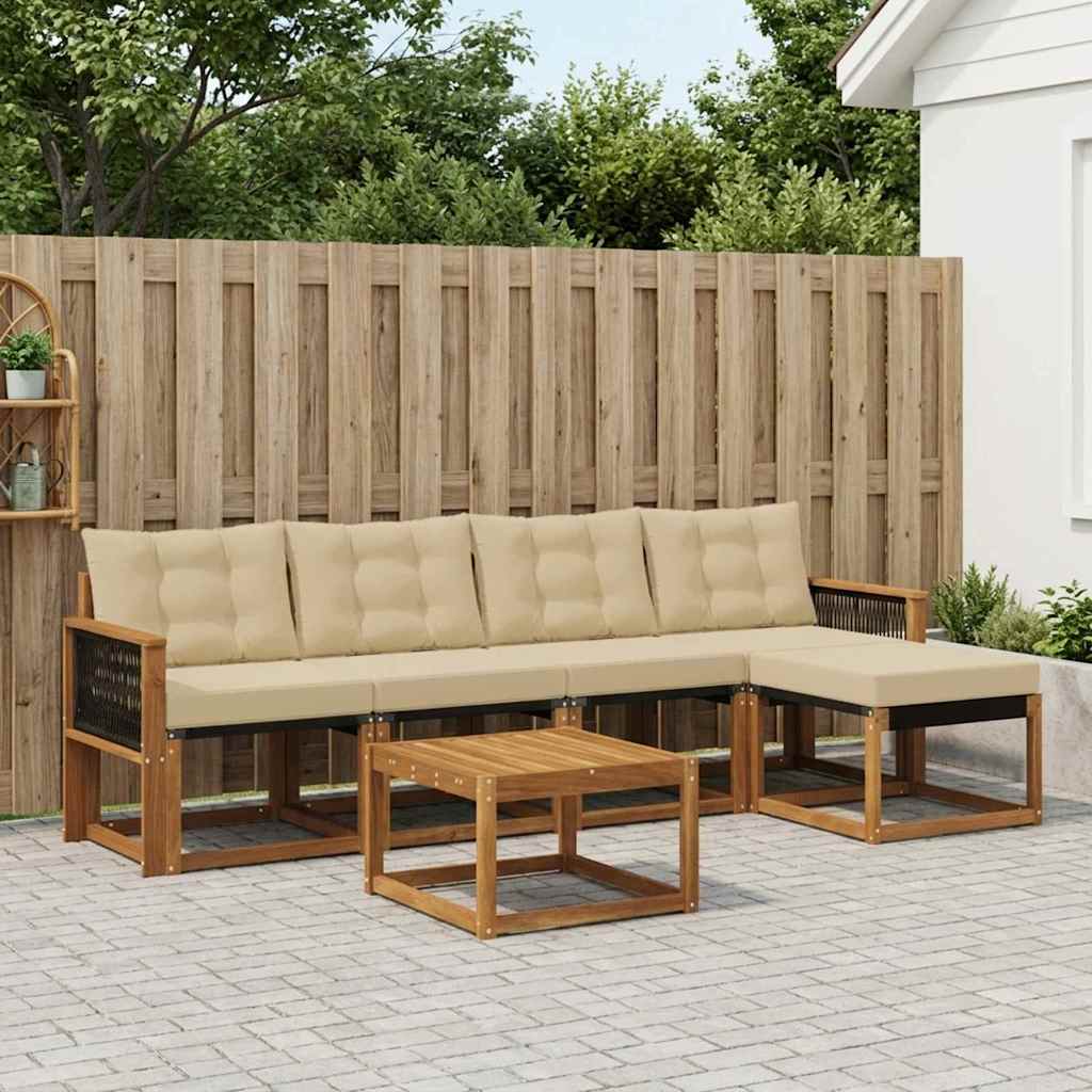 Ensemble de canapés d'extérieur 6 pcs Naturel et Beige - XIOS